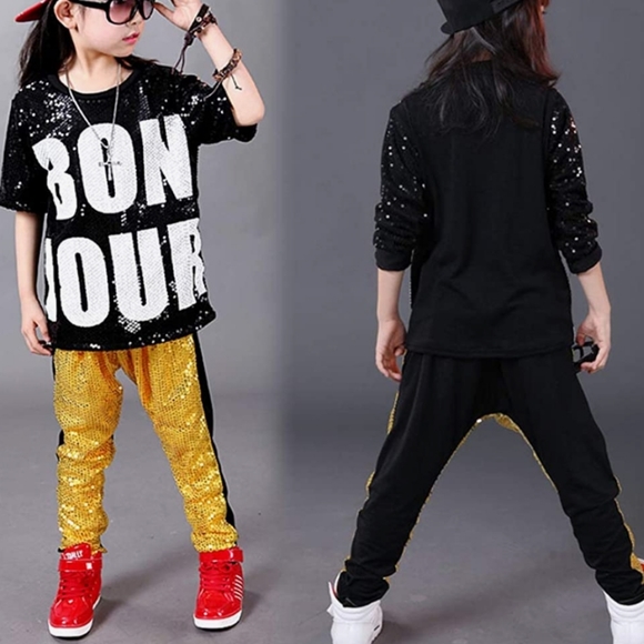 Sequined Hip Hop Dance Outfit for Boy or girl - Picture 3 of 3